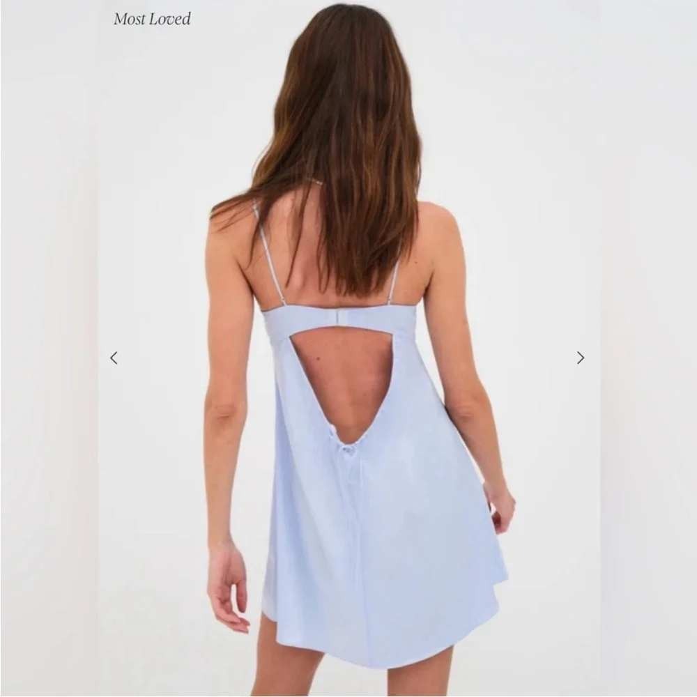 For Love & Lemons Paloma Slip Dress Baby Blue Lace Mini Dress Size M Fairycore - Picture 7 of 7